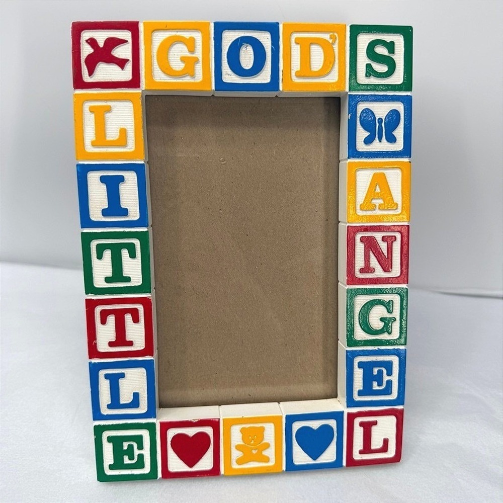 Abbey Press Photo Frame Gods Little Angel ABC Blocks Religious Nursery Decor
